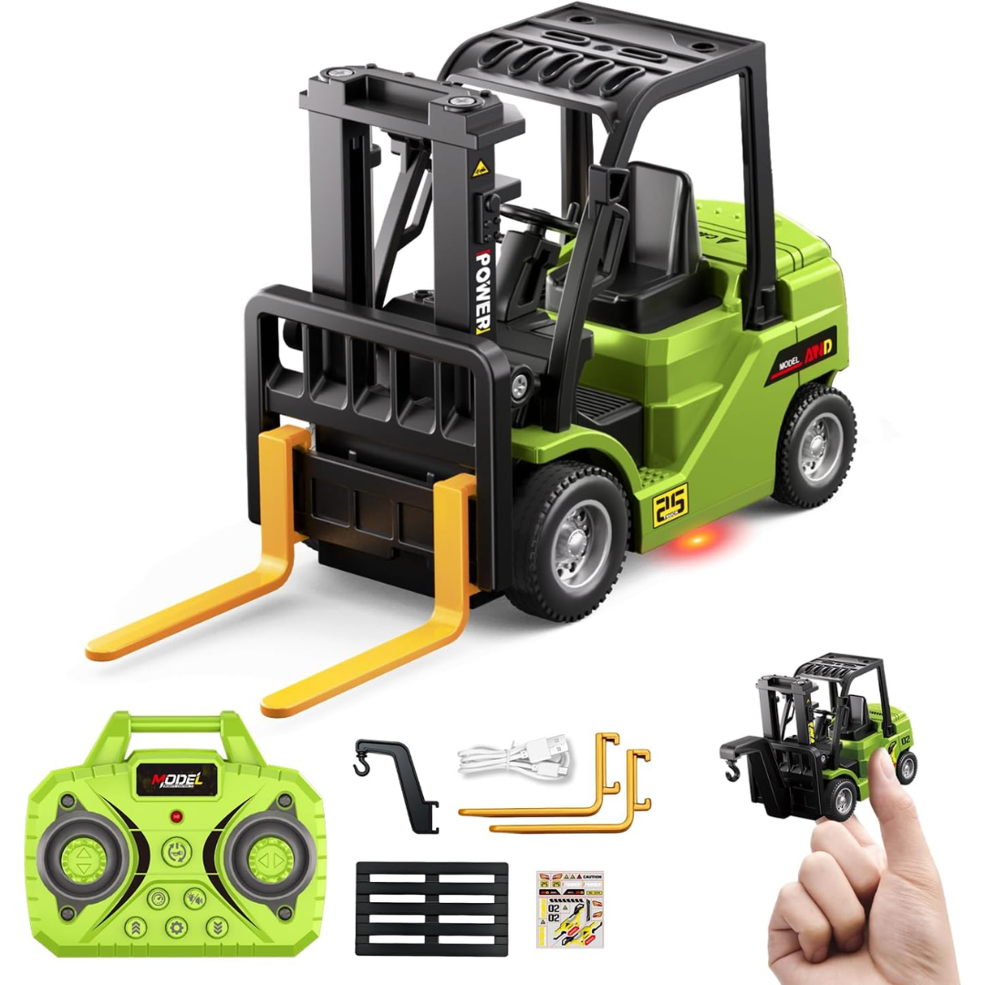Mini Forklift RC with Trailer for Desktop