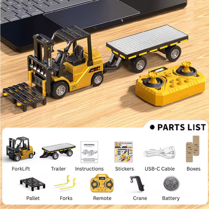 Mini Forklift RC with Trailer for Desktop
